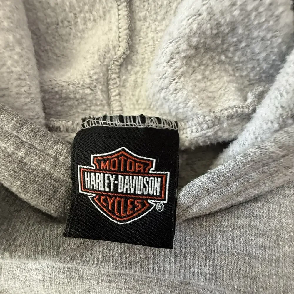 Harley-Davidson Gray Pullover Hoodie Signature Perrysburg Ohio Embroidered